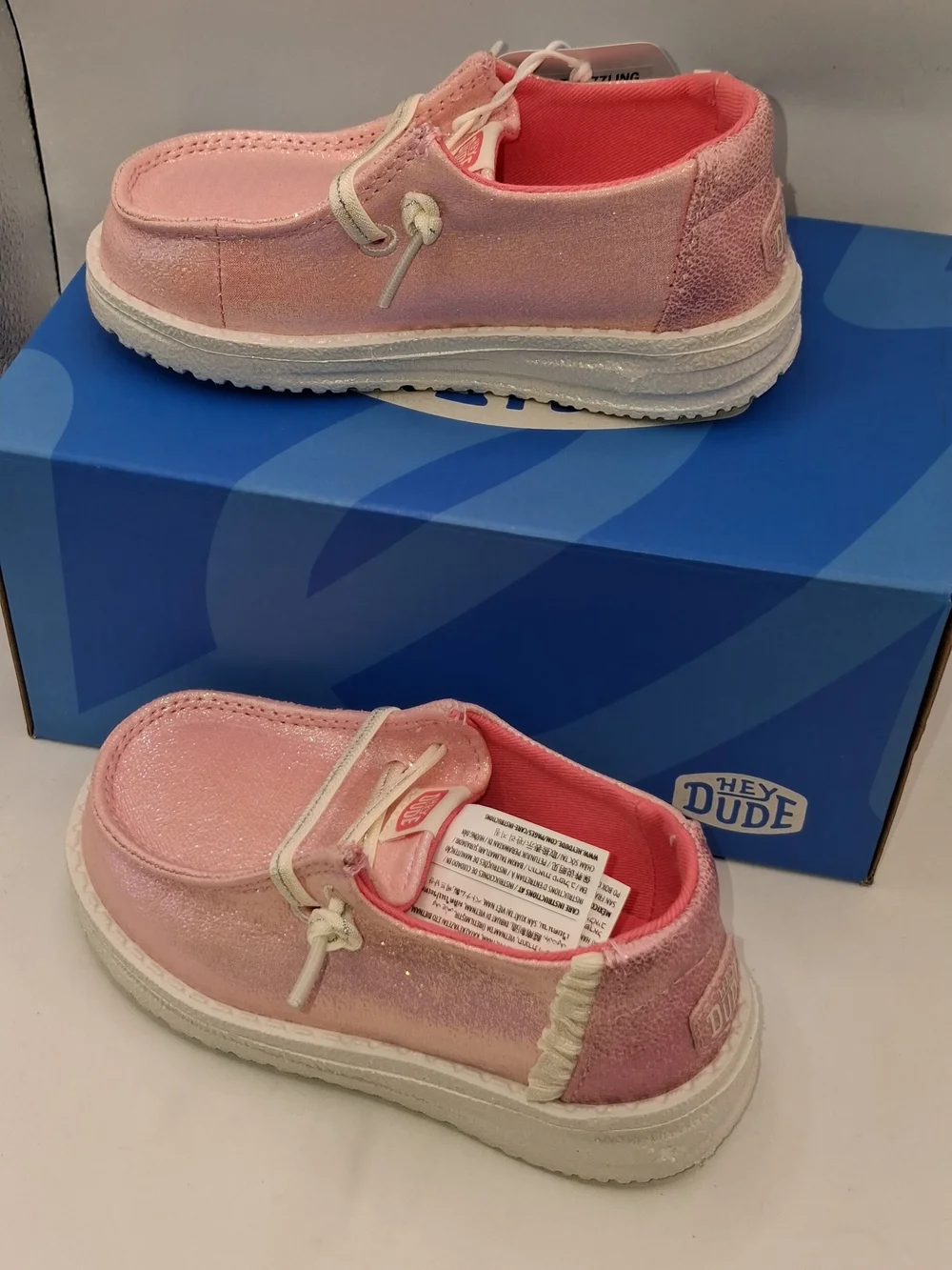 Hey Dude LilDude Pink Metallic Slip-On Shoes Size US C7US  Toddlers  Brand New